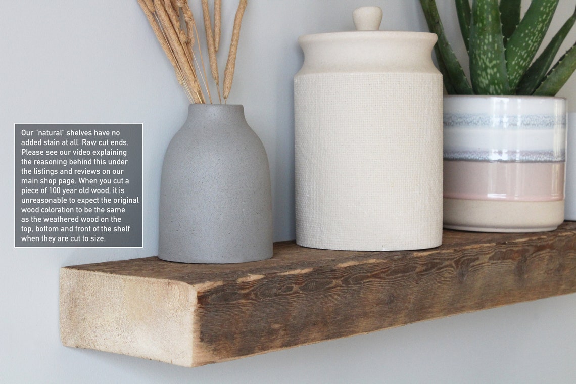 Reclaimed Barn Wood Accent Floating Shelves | 2" Barn Plank | Amish Handcrafted | Set of 2