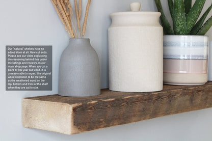 Reclaimed Barn Wood Accent Floating Shelves | 2" Barn Plank | Amish Handcrafted | Set of 2