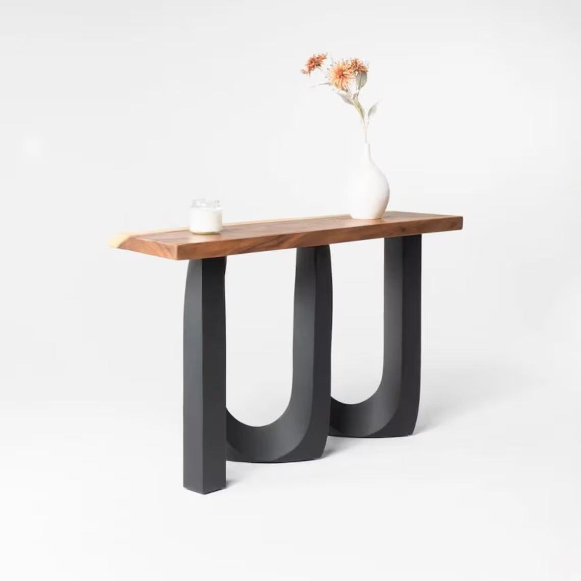 Black Metal Pedestal Table Base, 320 Cora 28" H, Furniture Legs for DIY Projects, Flowyline