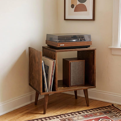 Turntable Stand Media Console with Storage, Record Player Stand, Stereo HiFi Cabinet Organizer