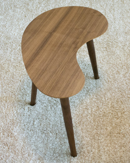 Handmade Walnut Kidney Bean Side Table - Mid-Century Modern Table