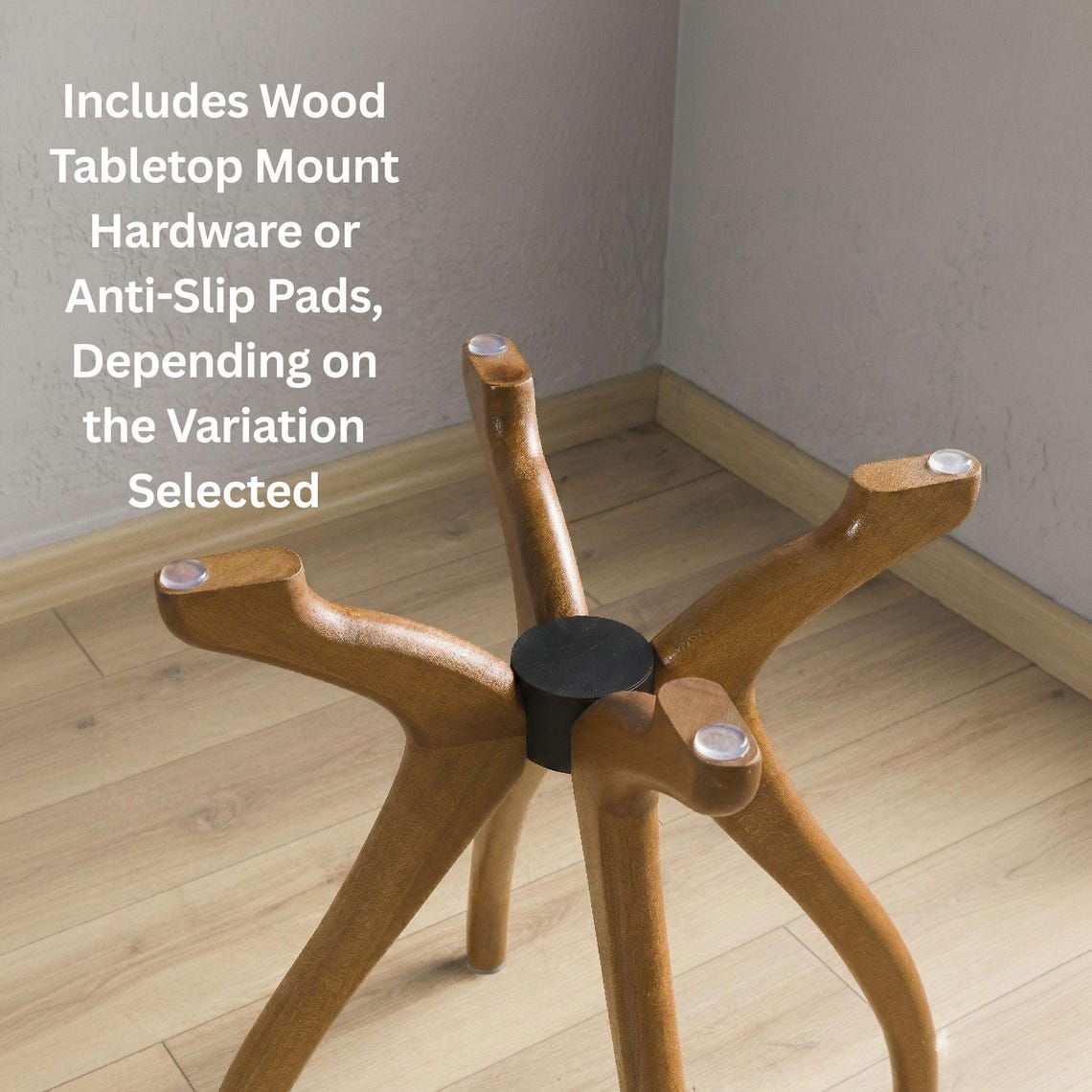 Glass Dining Table, Solid Wood Pedestal Leg Kitchen Table Base 3 or 4-Legged Legs Tables - Standart