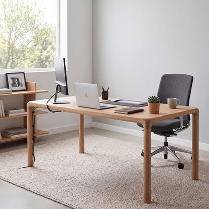 Solid Wood Desk, Handmade Walnut and Oak Executive Office Furniture