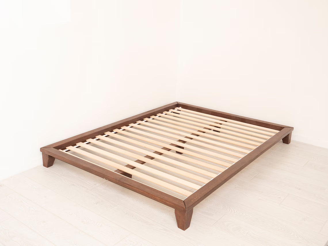Floor Bed, Futon Base, Japanese Joinery Bed Frame, Platform Bed, Bed Frame, King Pallet Bed, Low Profile Bed, Tatami Bed, Minimalist Bed