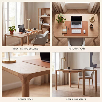 Solid Wood Desk, Handmade Walnut and Oak Executive Office Furniture
