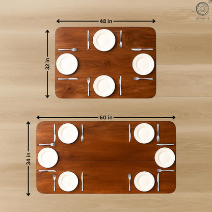 Solid Wood Dining Table with Bench Option – Handmade Walnut Kitchen Table | Dinner Table for 4 or 6