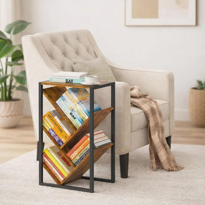 5 Tier Tree Bookshelf, Wooden Bookcase for Small Spaces