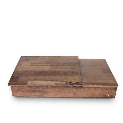 Lap Desk, Adjustable Wooden with Drawers, Portable Bed Reading Table, Ergonomic Laptop Stand, Wood