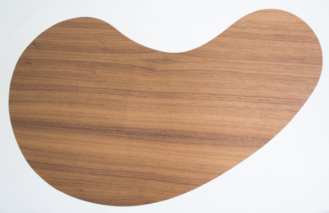 Handmade Walnut Kidney Bean Side Table - Mid-Century Modern Table