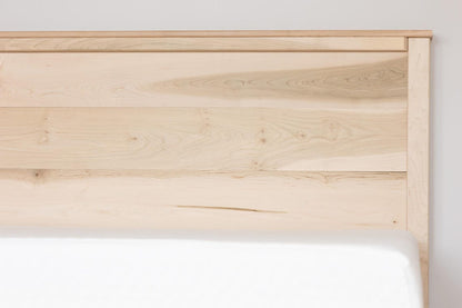 Solid Wood Bed Frame with Headboard | Amish Handcrafted | Easy Tool-Free Assembly | Maple Hardwood