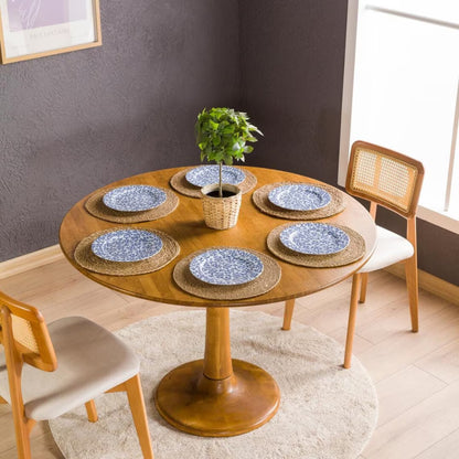 Round Dining Table with Tulip Leg Solid Wood Table, 2 to 6 Seat Person Dining Room Table, Circular Table Kitchen Diningroom Furniture