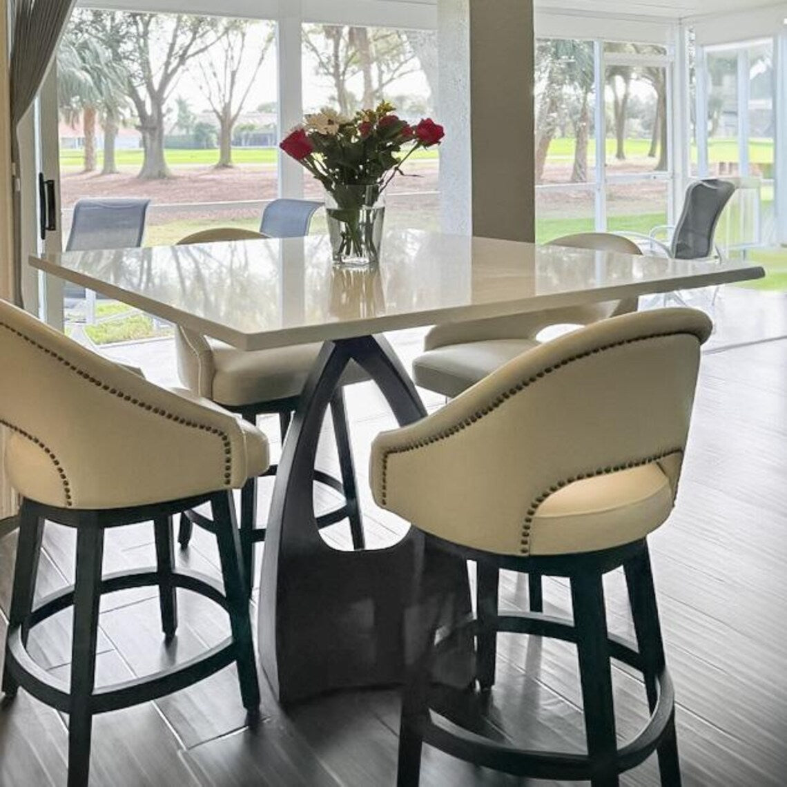 Round Table Base, Coffee Table Base | DIY Table Legs, Furniture Legs 316 Tulipe 28H | Only Base for Farmhouse Tables | Flowyline