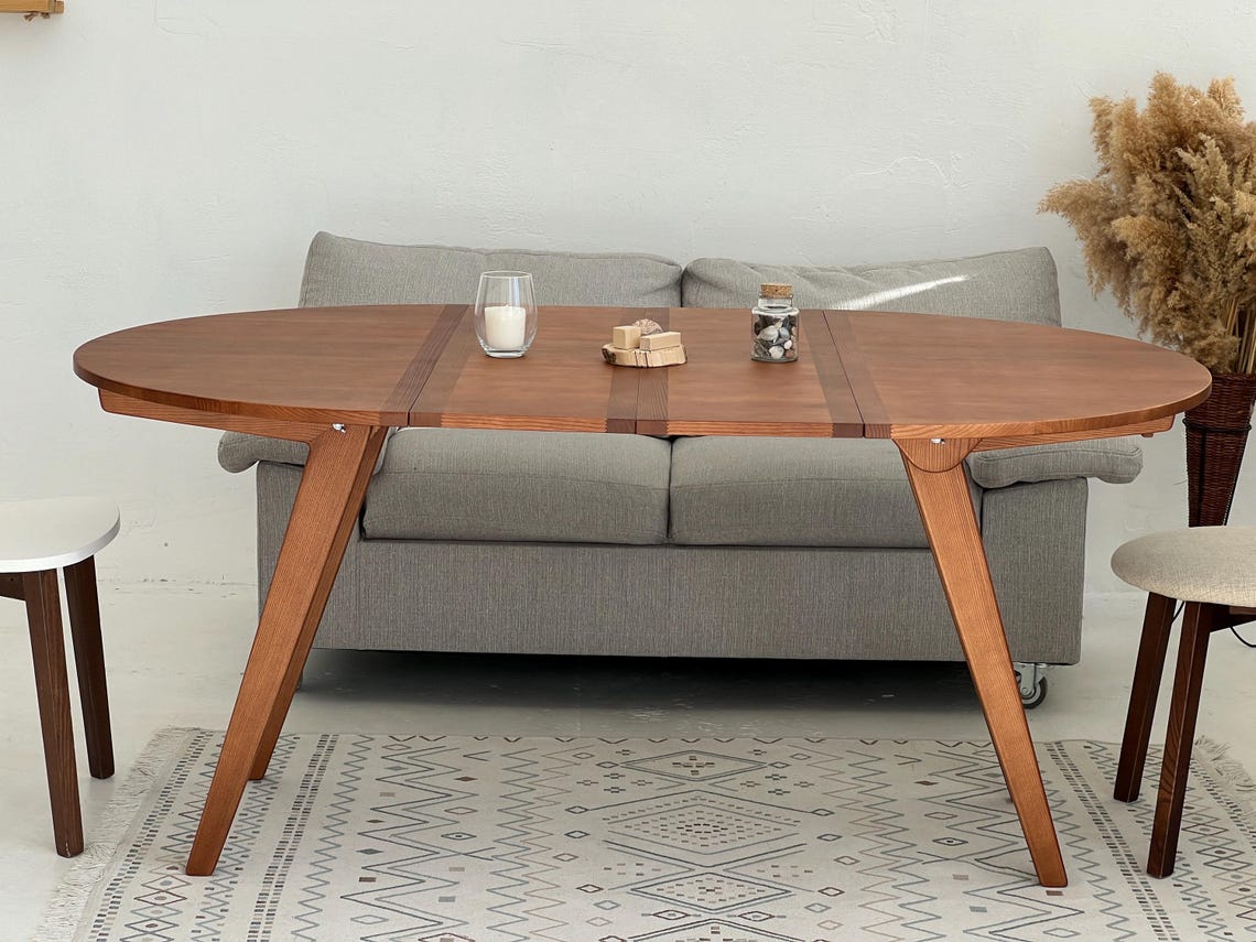 Transformer table 6 in 1, sliding table,round-oval table,dining table, coffee table,ash table, enlarged table, guest table,adjustable height