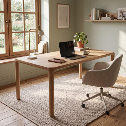 Solid Wood Desk, Handmade Walnut and Oak Executive Office Furniture