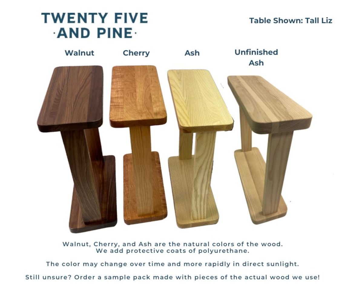 Solid Hardwood Narrow Side Table, Slim Modern Accent Liz Table Nick and Kristina