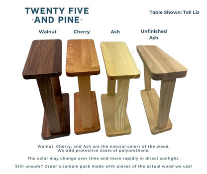 Solid Hardwood Narrow Side Table, Slim Modern Accent Liz Table Nick and Kristina