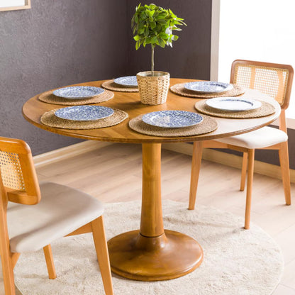 Round Dining Table with Tulip Leg Solid Wood Table, 2 to 6 Seat Person Dining Room Table, Circular Table Kitchen Diningroom Furniture