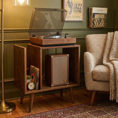 Turntable Stand Media Console with Storage, Record Player Stand, Stereo HiFi Cabinet Organizer