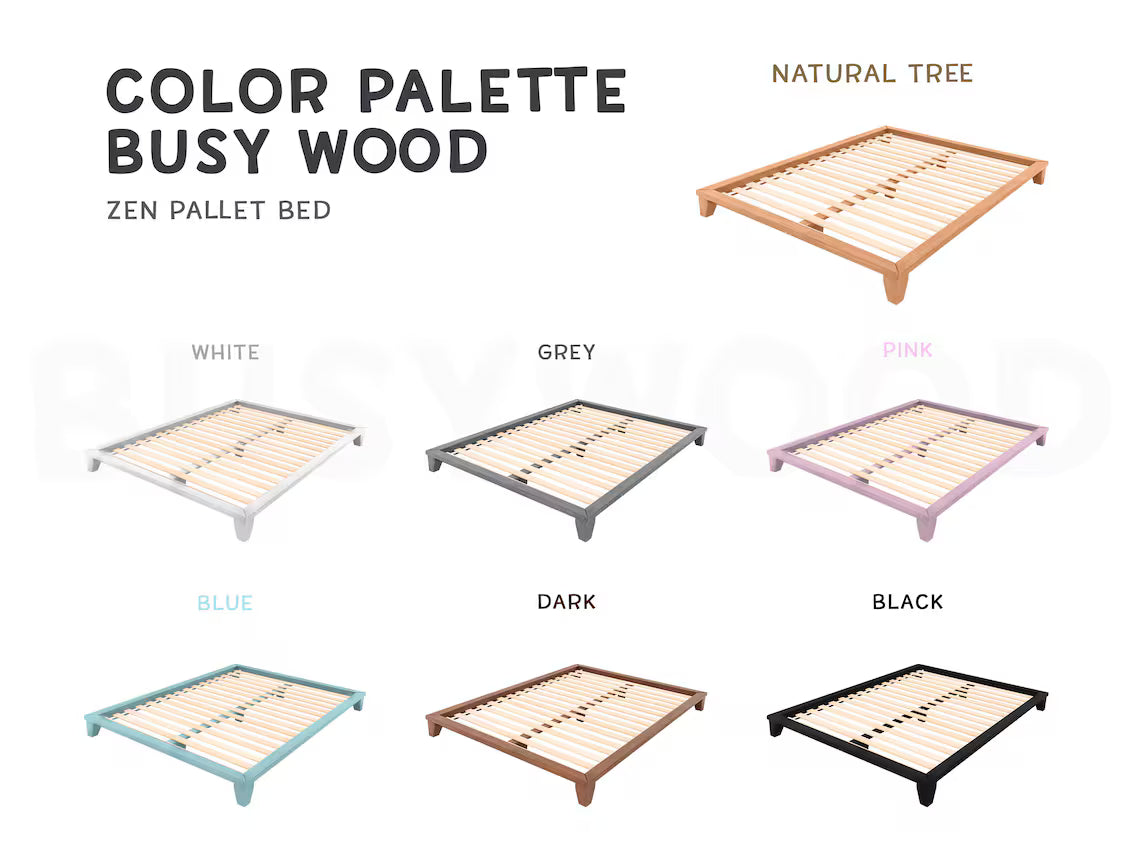 Floor Bed, Futon Base, Japanese Joinery Bed Frame, Platform Bed, Bed Frame, King Pallet Bed, Low Profile Bed, Tatami Bed, Minimalist Bed