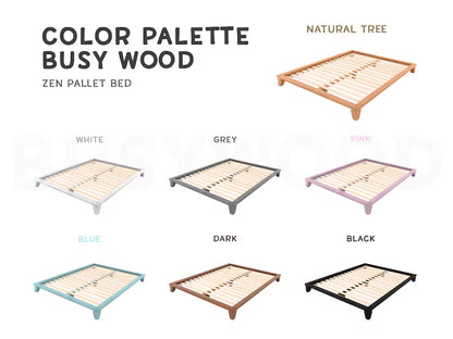 Floor Bed, Futon Base, Japanese Joinery Bed Frame, Platform Bed, Bed Frame, King Pallet Bed, Low Profile Bed, Tatami Bed, Minimalist Bed
