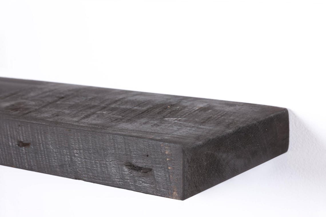 Reclaimed Barn Wood Accent Floating Shelves | 2" Barn Plank | Amish Handcrafted | Set of 2