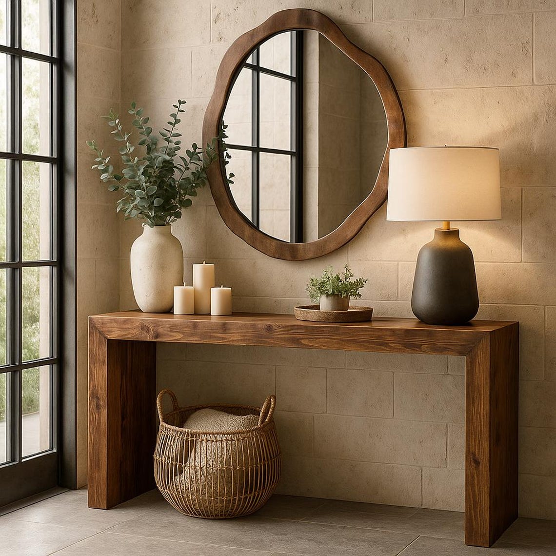 Waterfall Console Table for Entryway, Sofa, Living Room. Enhance Home Decor