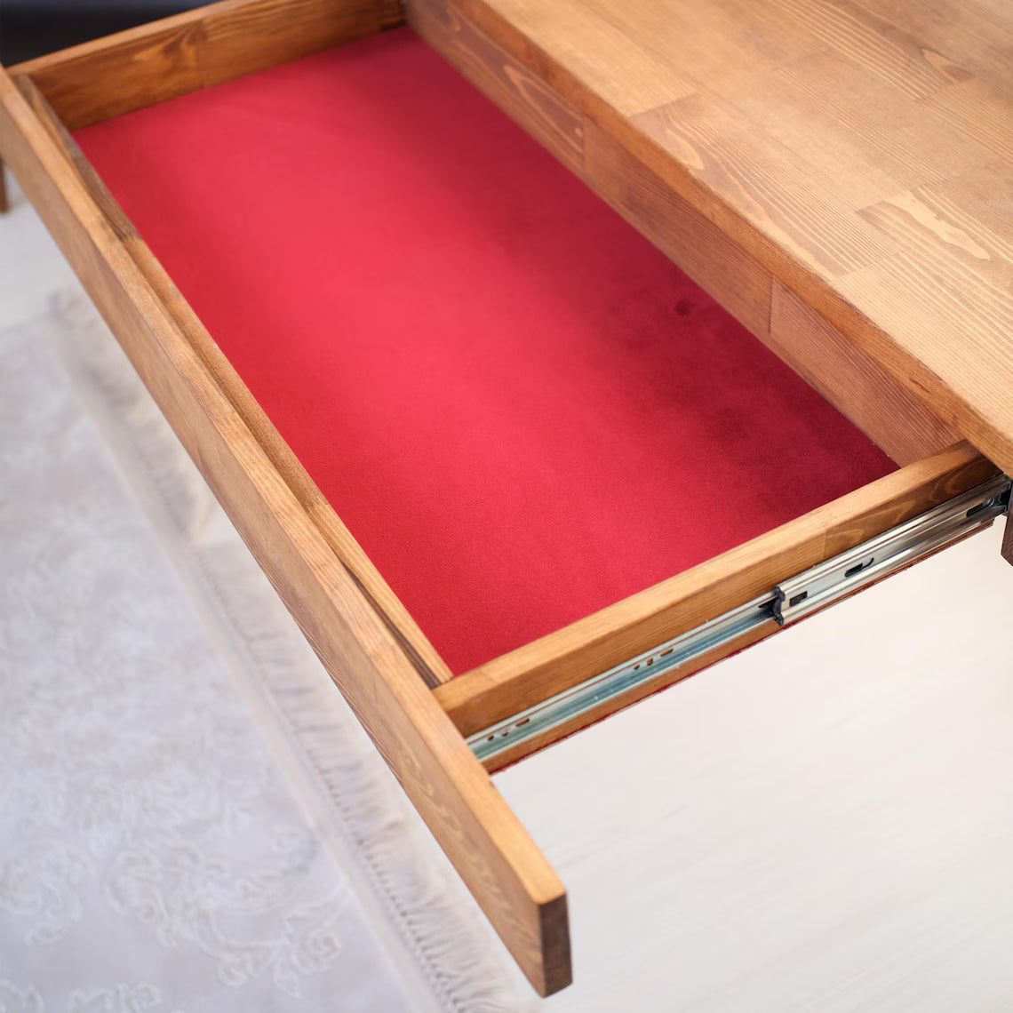 Solid Pine Wood Desk, Modern Minimalist Monitor Stand, Sustainable Home Office Furniture