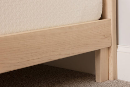Solid Wood Bed Frame with Headboard | Amish Handcrafted | Easy Tool-Free Assembly | Maple Hardwood