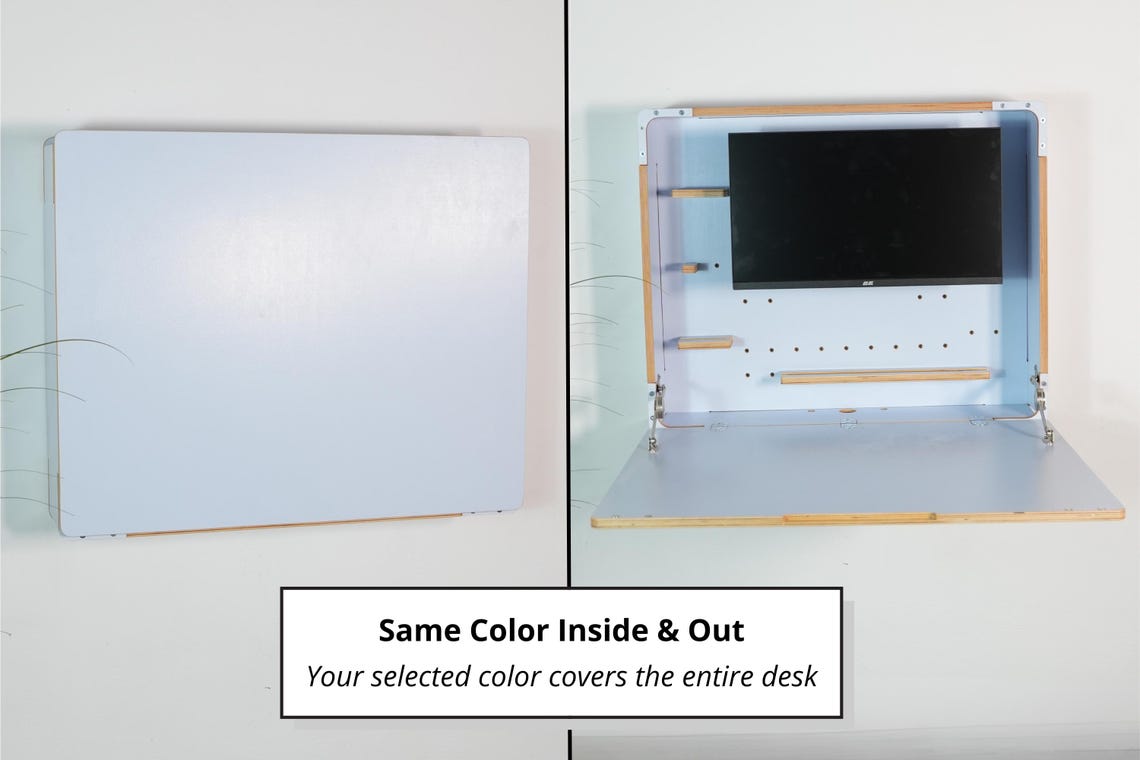 Murphy Dual Monitor Desk – Wall Mounted Fold Down Workstation for Home Office