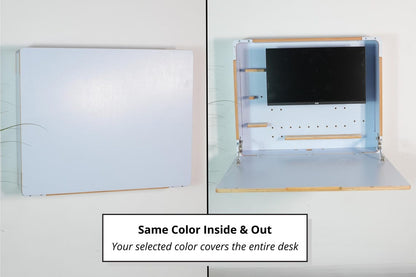 Murphy Dual Monitor Desk – Wall Mounted Fold Down Workstation for Home Office