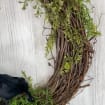 Halloween Enchanted Raven Wreath,Moody Spanish Moss Front Door Decor,Boho Fall Wreath,Eerie Halloween Mossy Wreath,Cottage Core Crow Wreath