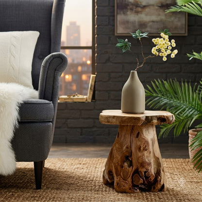 Natural Cedar Stump Stool, Live Edge Side Table