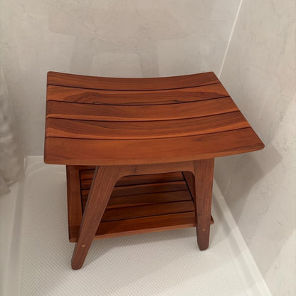 Teak Wood Stool Chair - For Shower, Bedroom, Living Room, Outdoors