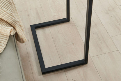 Walnut C Table: South American Wood & Metal Frame End Table