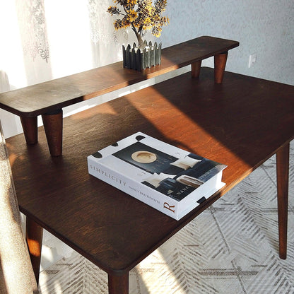 Handmade Walnut & Beech Wood Desk: Mid-Century Modern Home Office