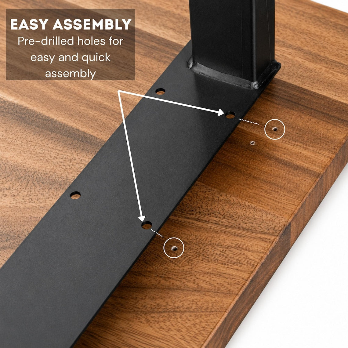 Live Edge Wood Desk with Drawer Option - Solid Walnut Desk with Metal Legs | Computer Desk