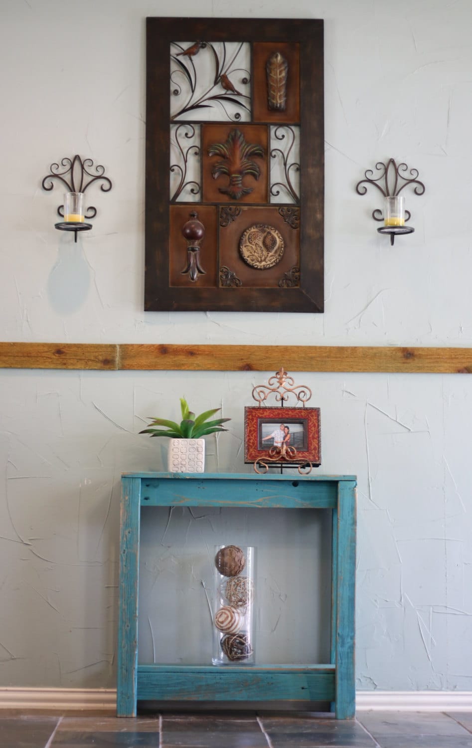 Small Turquoise Entry Console