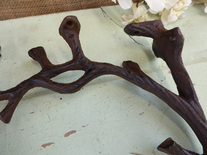 Set of 2 TREE BRANCH Brackets - Cast Iron Metal Shelf Brackets - Rustic Nature Cabin Outdoors - Wall - Corner Trims