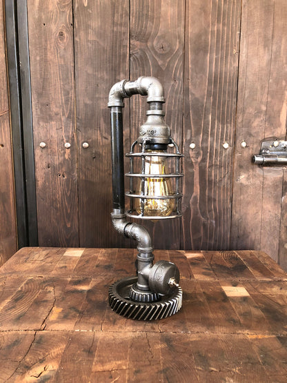 Savage Steampunk Lamp | Industrial Metal Table Lamp | Rustic Handmade Home Decor