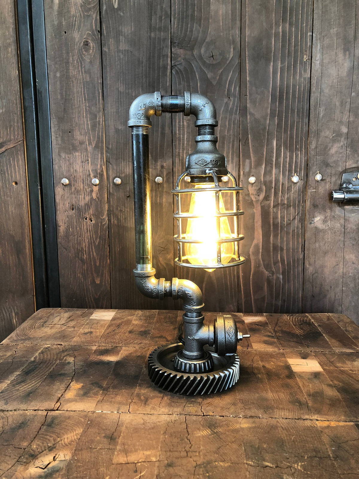 Savage Steampunk Lamp | Industrial Metal Table Lamp | Rustic Handmade Home Decor