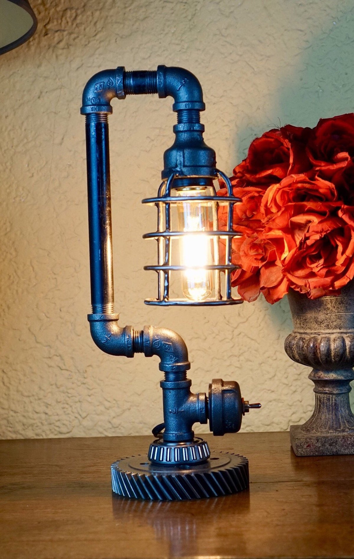 Savage Steampunk Lamp | Industrial Metal Table Lamp | Rustic Handmade Home Decor