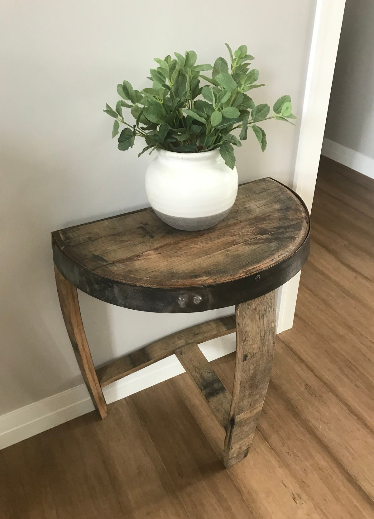 Wine, Whiskey Barrel Wall Table