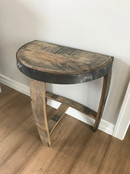 Wine Barrel Wall Table | Reclaimed Oak Half Round