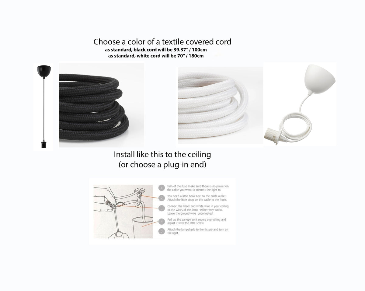 Modern Wood Pendant Light in Walnut or Oak HDF