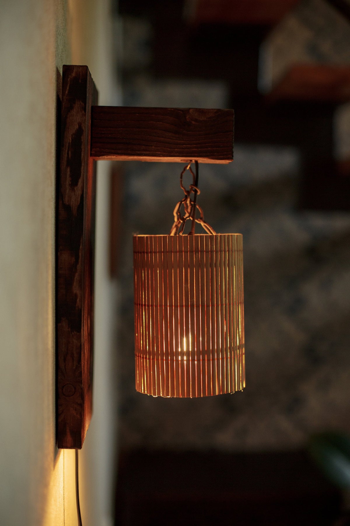 Wood Wall Sconce Plug In, Wall Lamp, Wood Bedside Wall Reading Sconce, Wall Wood Light, Bamboo Lampshade, Eco-friendly Lamp, Wall Lighting