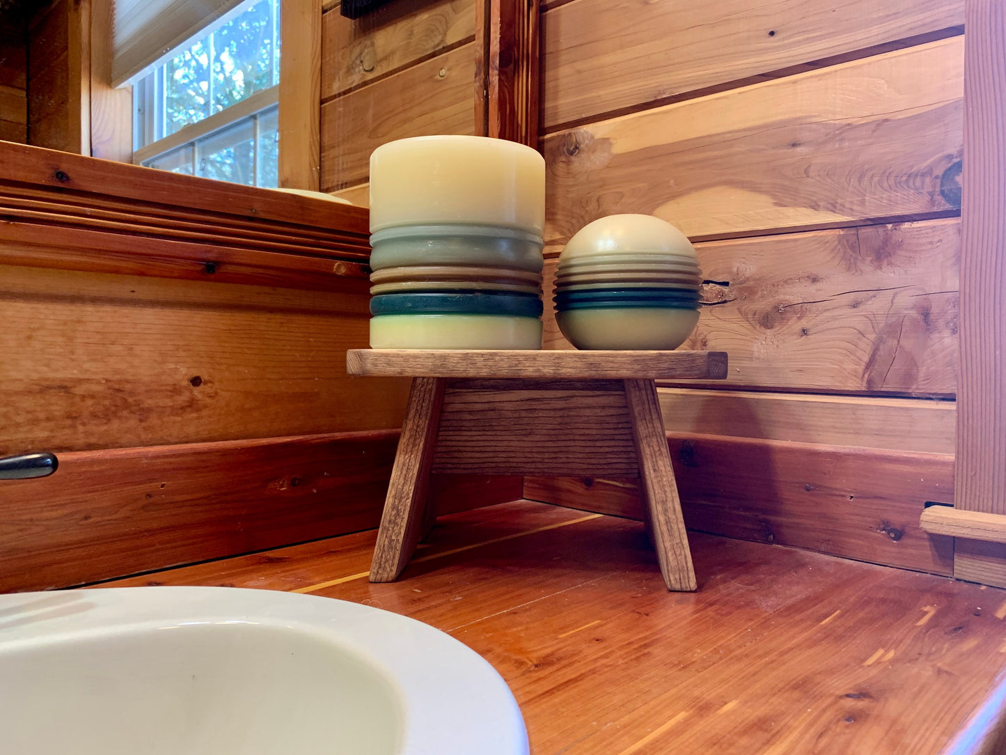 Small Handcrafted Wooden Step Stool | Minimalist Foot Stool | Little Plant Stand & Bathroom Stool