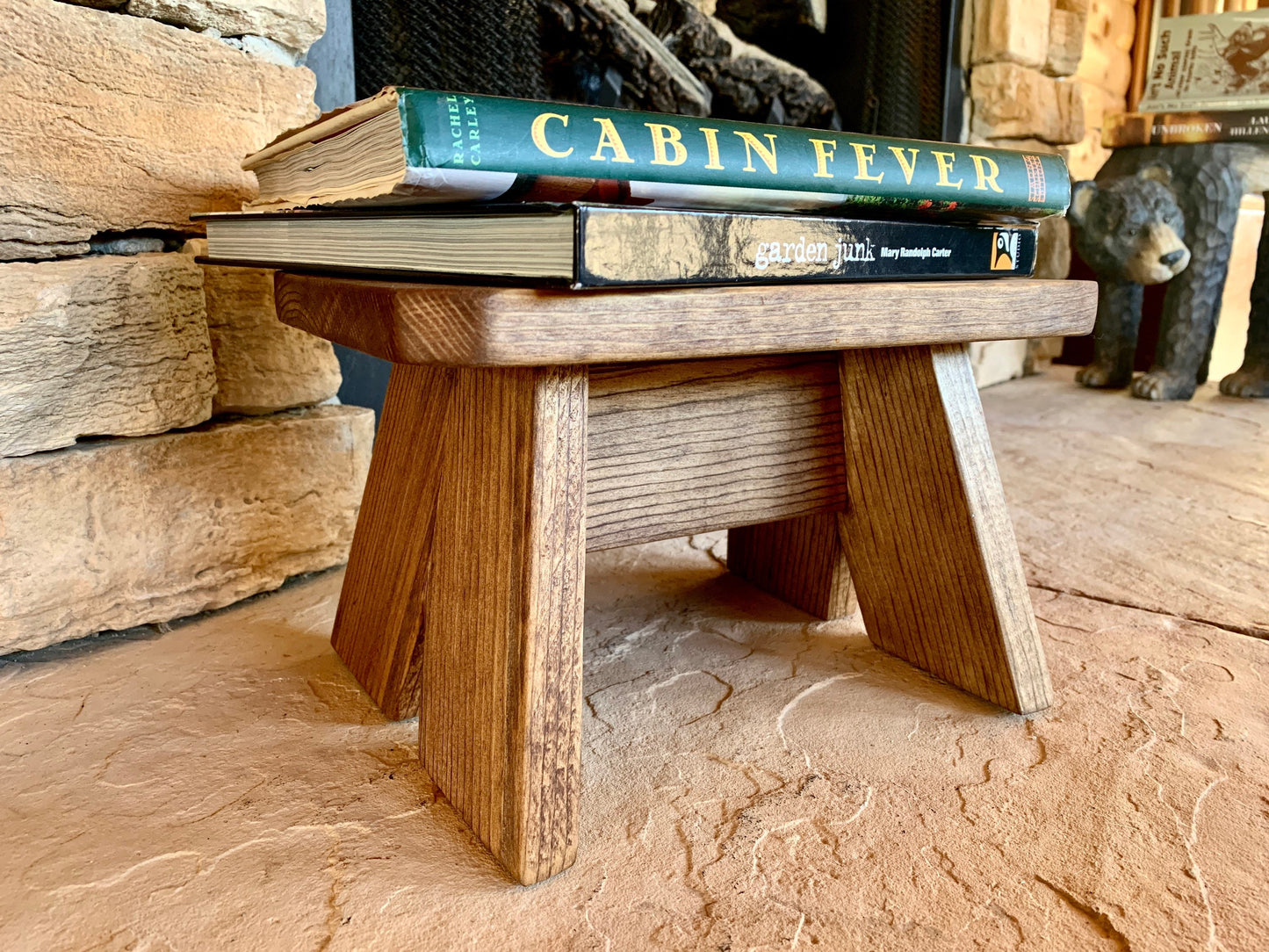 Small Handcrafted Wooden Step Stool | Minimalist Foot Stool | Little Plant Stand & Bathroom Stool | Kid's Stool for Kitchen or Living Room