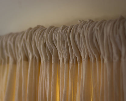 Full Length Sheer Cotton Muslin Curtain Panel with Rod Pocket