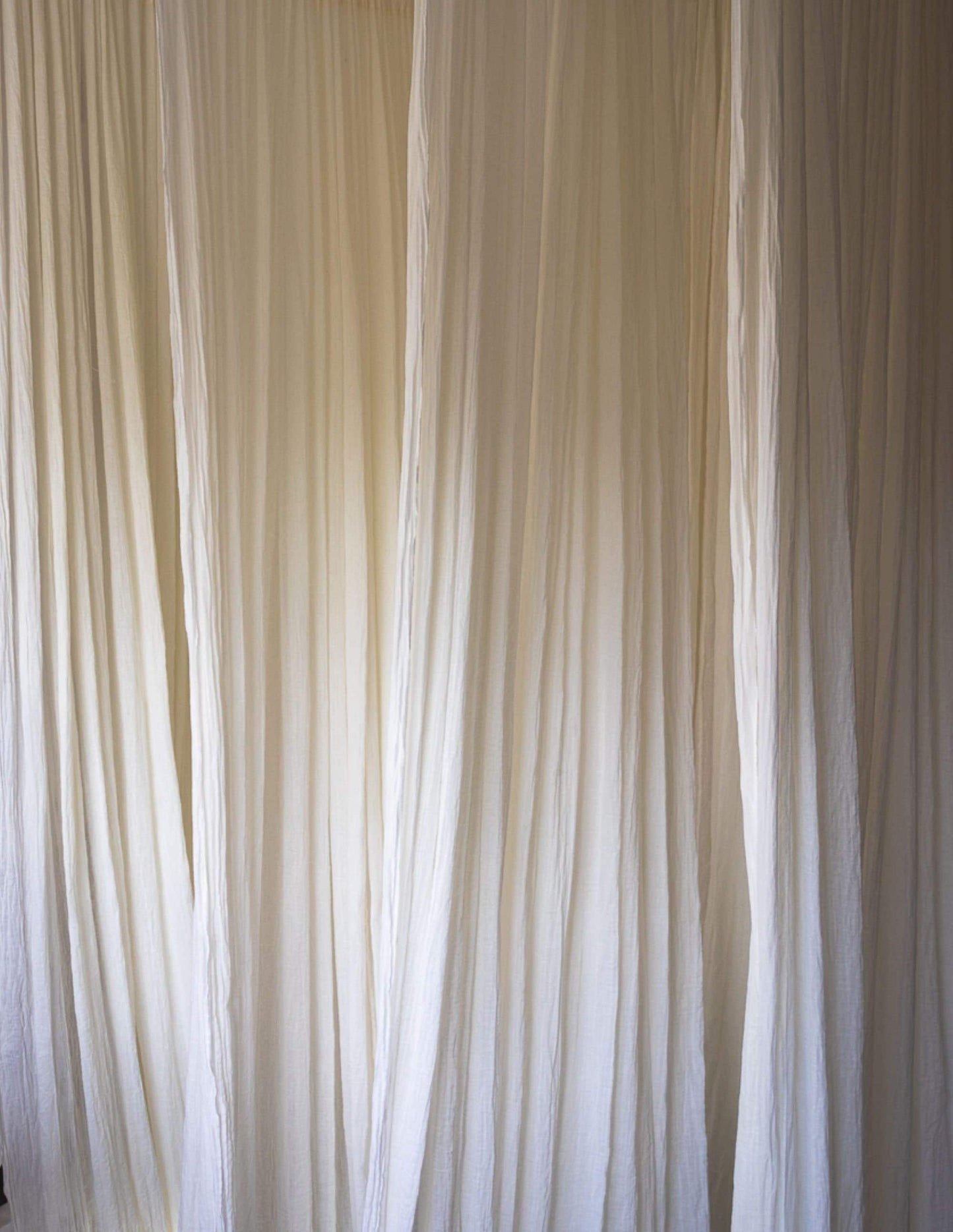 Full Length Sheer Cotton Muslin Curtain Panel with Rod Pocket