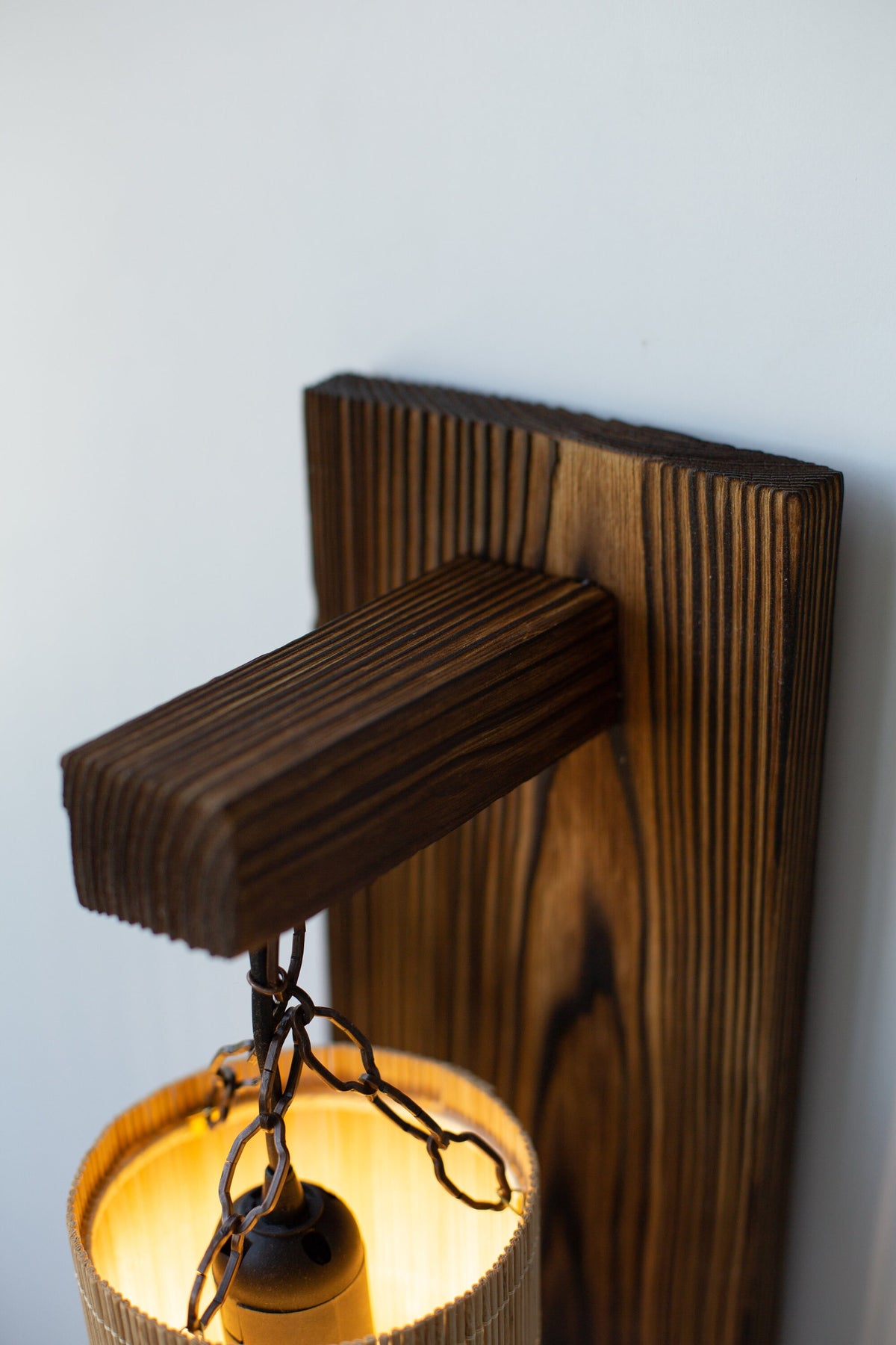 Wood Wall Sconce Plug In, Wall Lamp, Wood Bedside Wall Reading Sconce, Wall Wood Light, Bamboo Lampshade, Eco-friendly Lamp, Wall Lighting